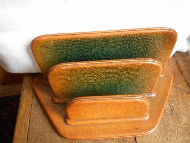 retro brievenhouder in nep reptielenprint, als nieuw, Ophalen of Verzenden, Huis en Inrichting