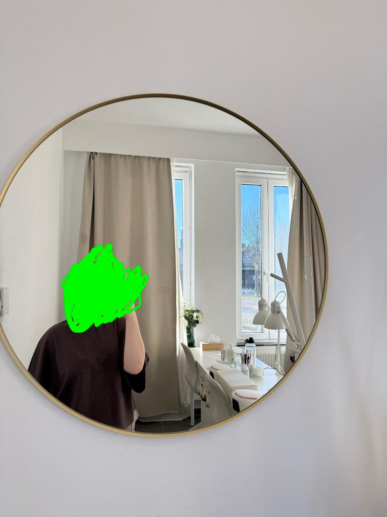 Grote ronde spiegel goud 110cm, Ophalen, 100 tot 150 cm, Rond, Nieuw