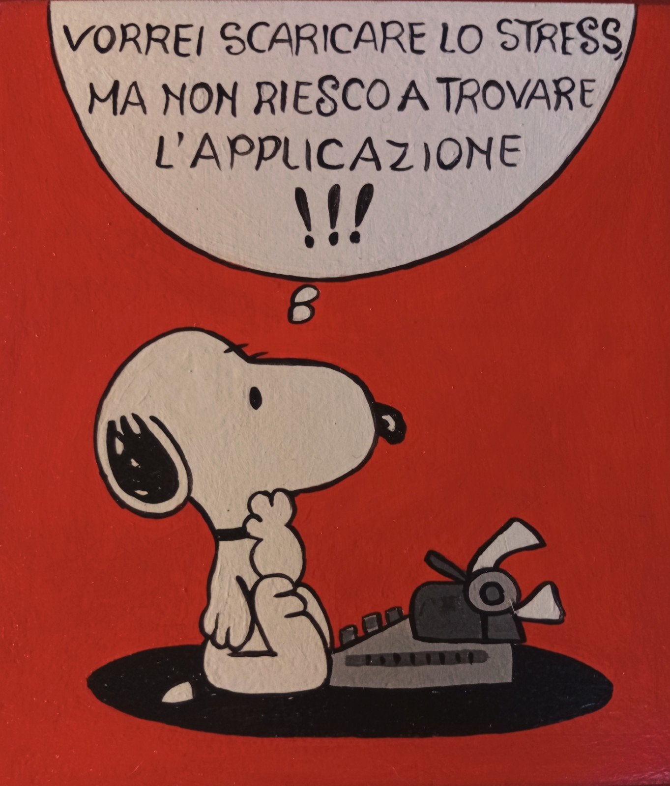 Snoopy-schrijver. Peanuts. antieke houtverf, Ophalen of Verzenden, Snoopy