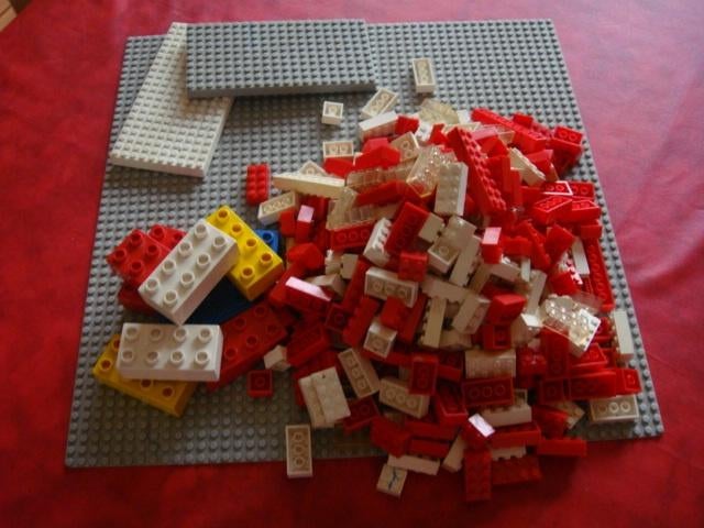 LEGOS anciens. Moyens environ 350 p. etc..1 Lot. Vintage., Enlèvement ou Envoi, Utilisé, Briques en vrac, Lego