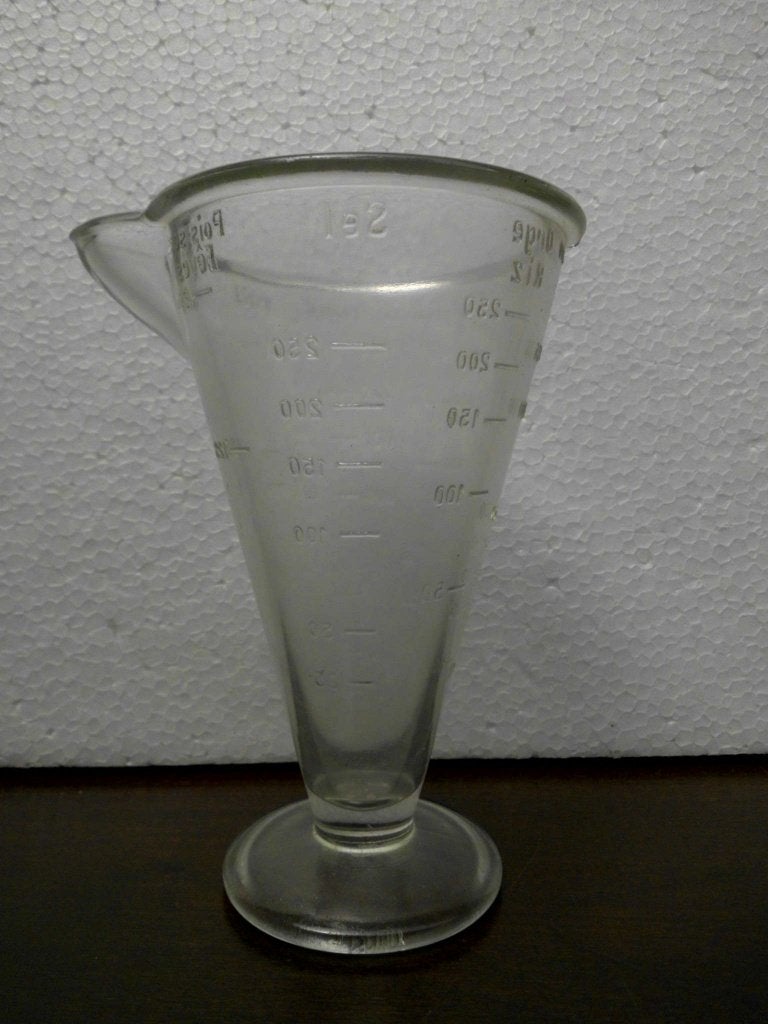 vintage glazen maatbeker, Ophalen of Verzenden