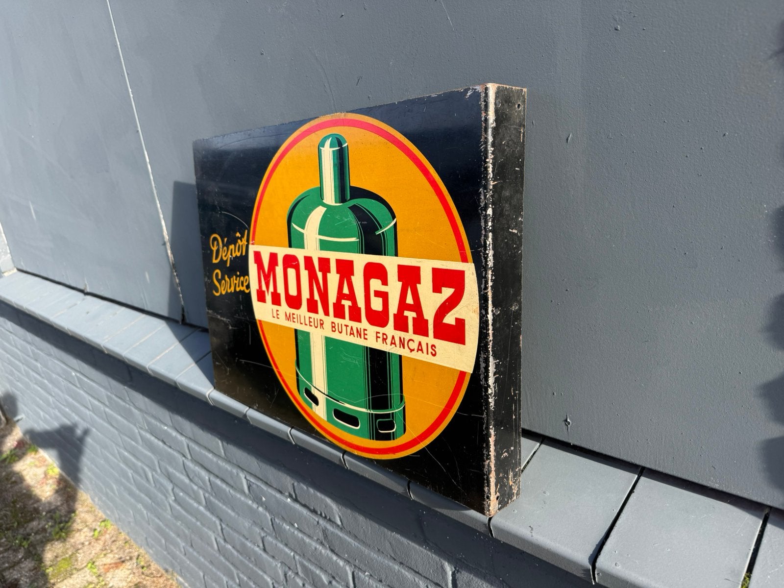 MONAGAZ oud reclamebord, Reclamebord, Gebruikt, ., Ophalen of Verzenden