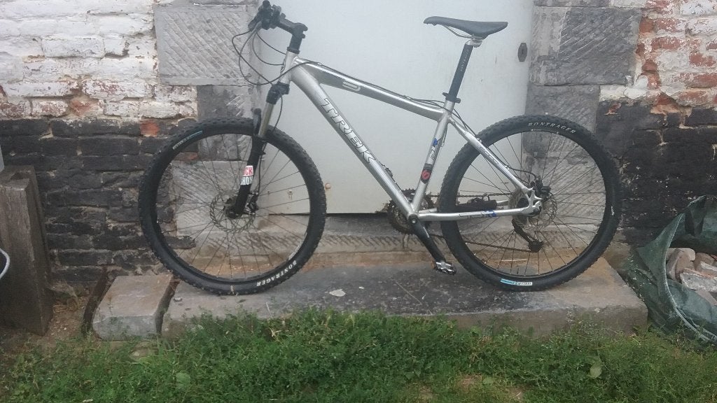 Trek 6000 mountainbike met Bike 2 Go-aanhanger, Fietsen en Brommers, Ophalen, Gebruikt, Fully, Schijfrem