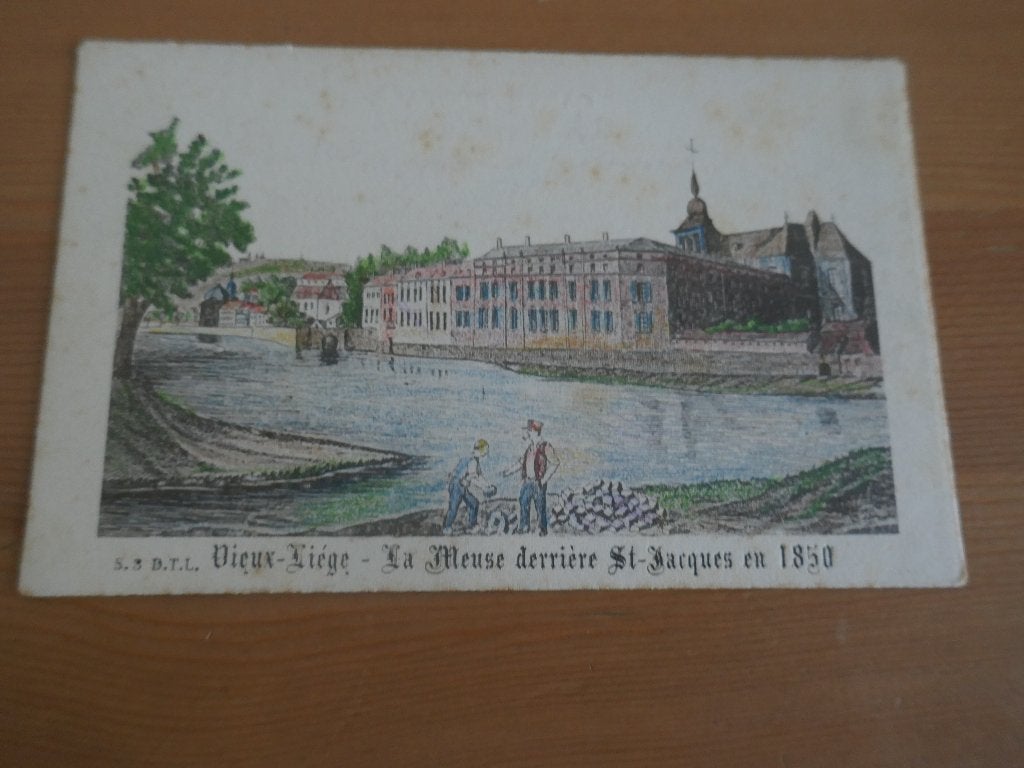 liège vieux liège -la meuse derrière st jacques en 1850, Verzenden, Ongelopen, Luik