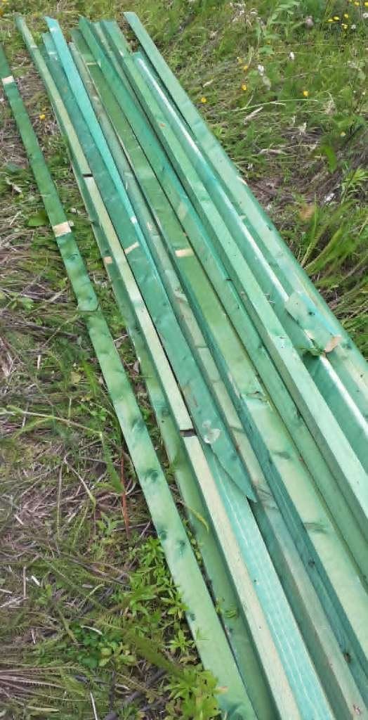 24 groen gedrenkt balkjes 4.5m*6*3.7cm, 50 mm ou plus, 300 cm ou plus, Comme neuf, Enlèvement
