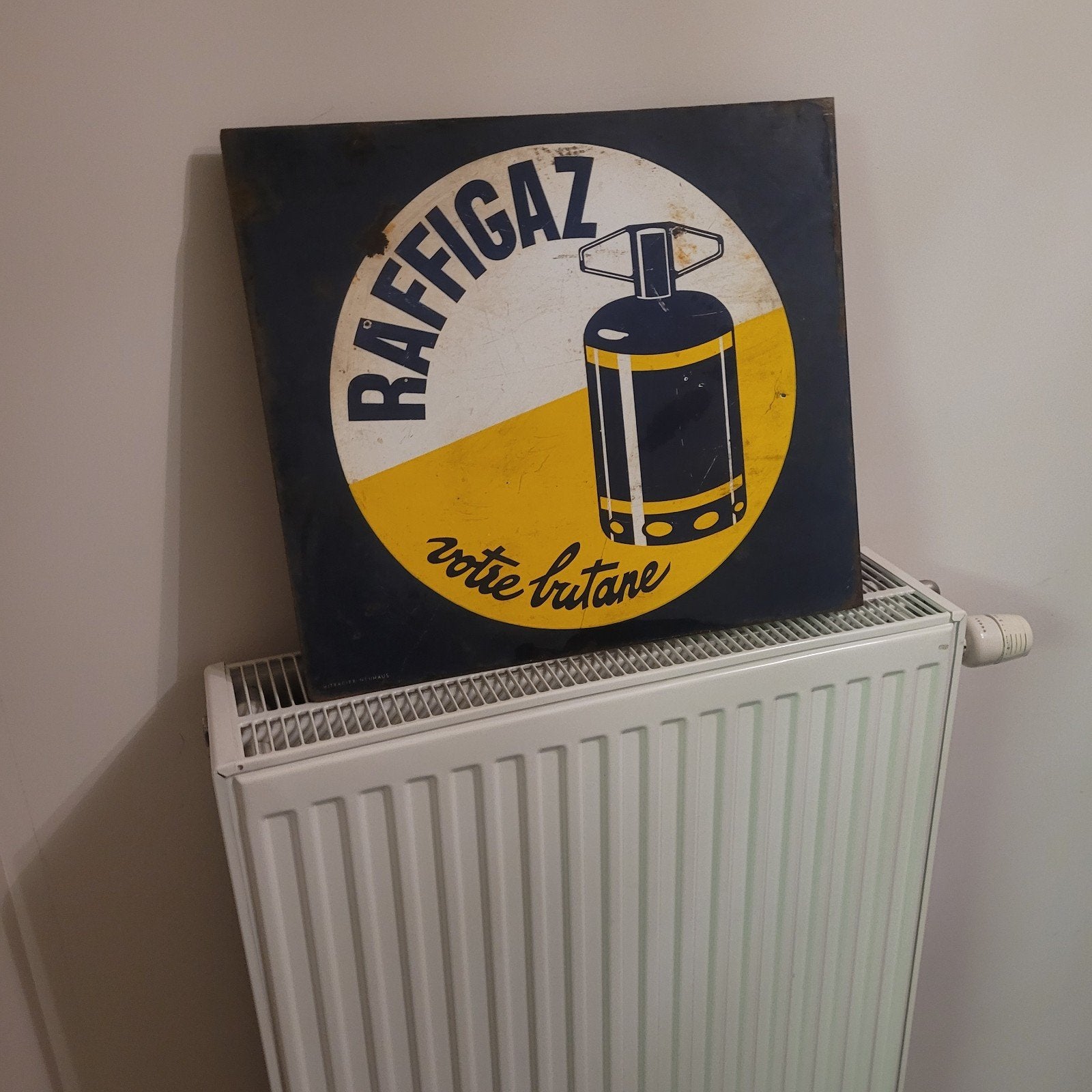 plaque émaillée double face raffigaz, Enlèvement ou Envoi
