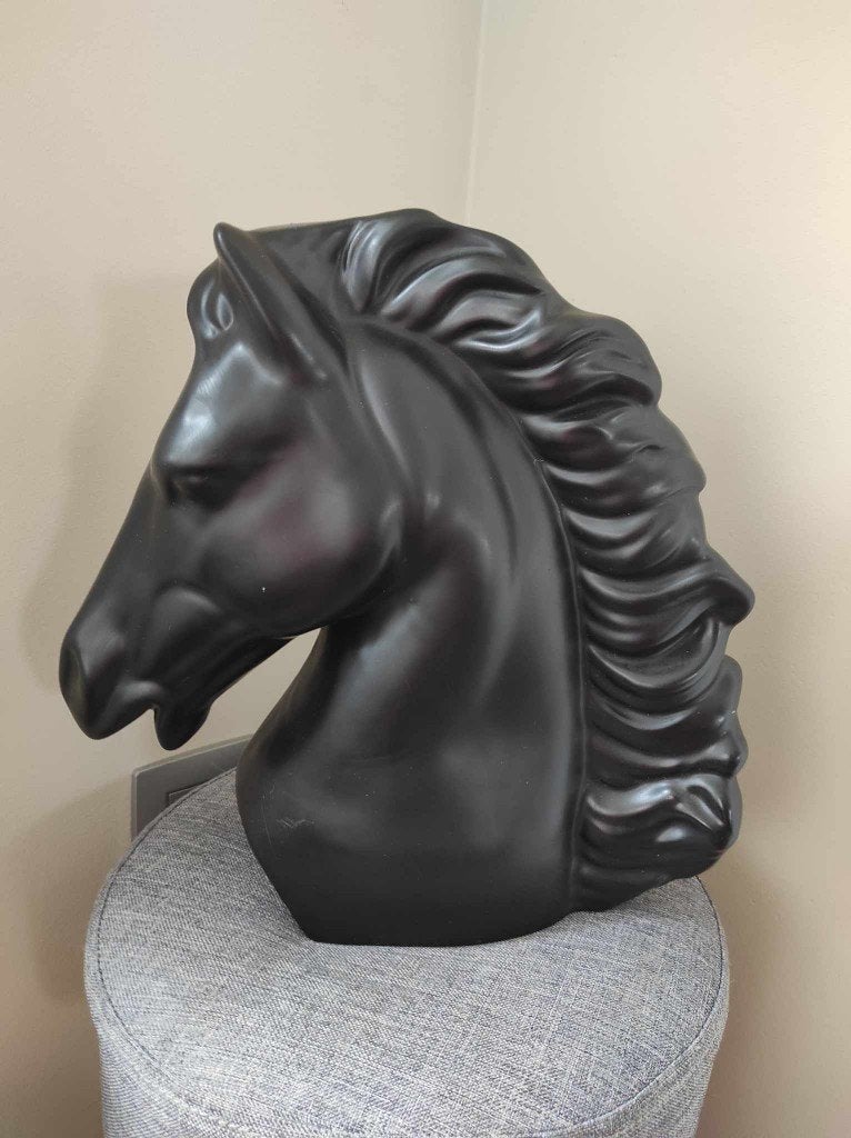 beeld paarden hoofd, Antiek en Kunst, Ophalen of Verzenden, Beeld, Zwart