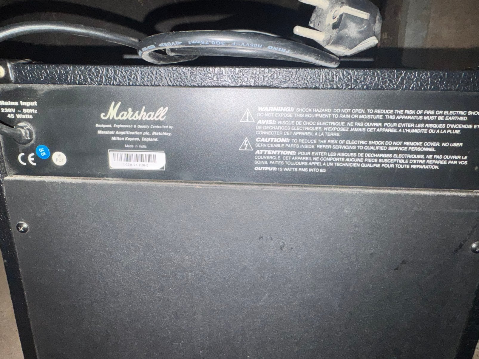 Marshall MG15CD, Musique & Instruments, Amplis | Basse & Guitare, Enlèvement, Utilisé, Moins de 50 watts