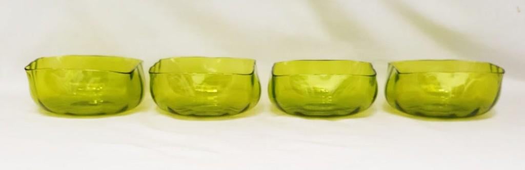 Art nouveau Vingerkommen (4 stuks)., Antiek en Kunst, Antiek | Glaswerk en Kristal, Ophalen of Verzenden