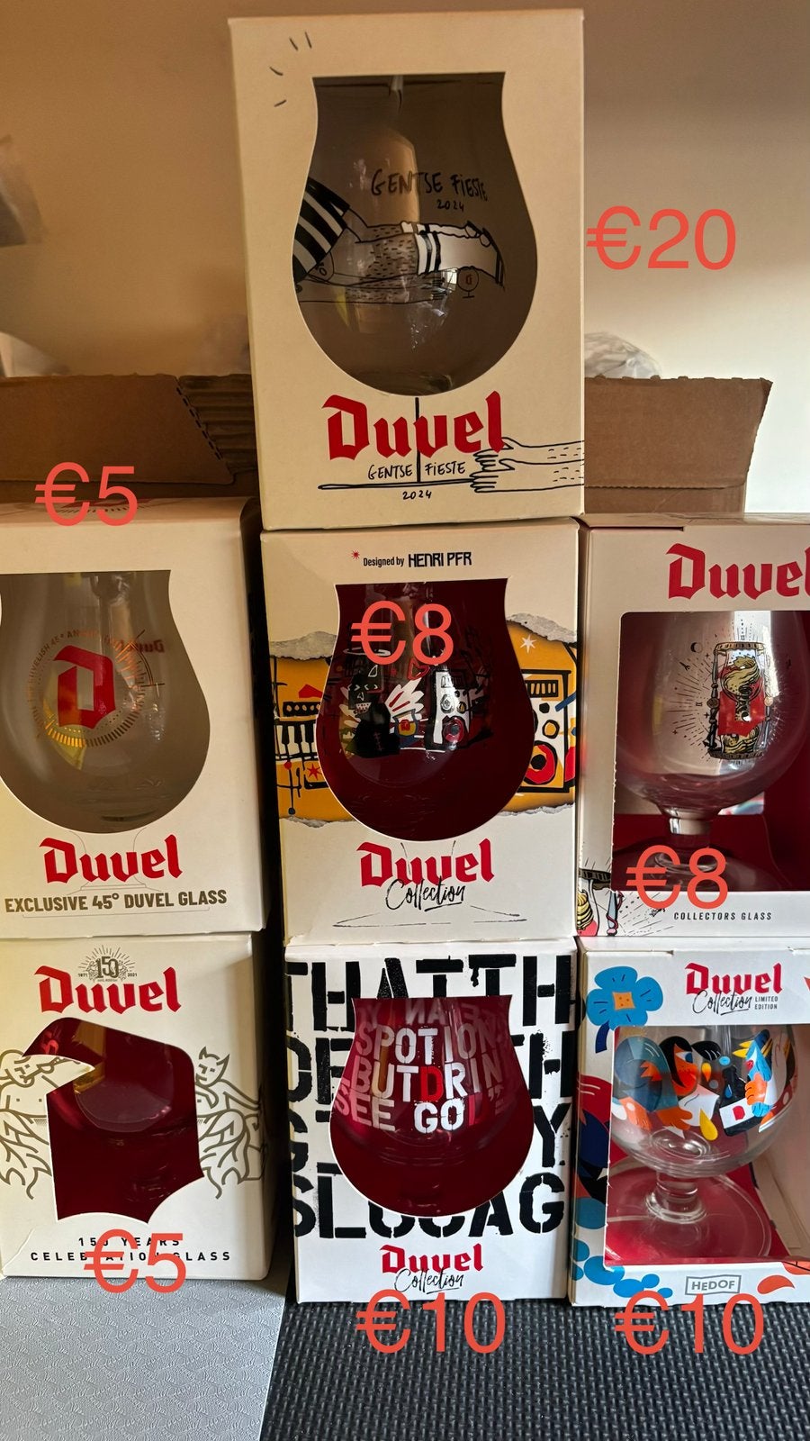 Verschillende duvel glazen te koop, Enlèvement ou Envoi, Comme neuf, Duvel