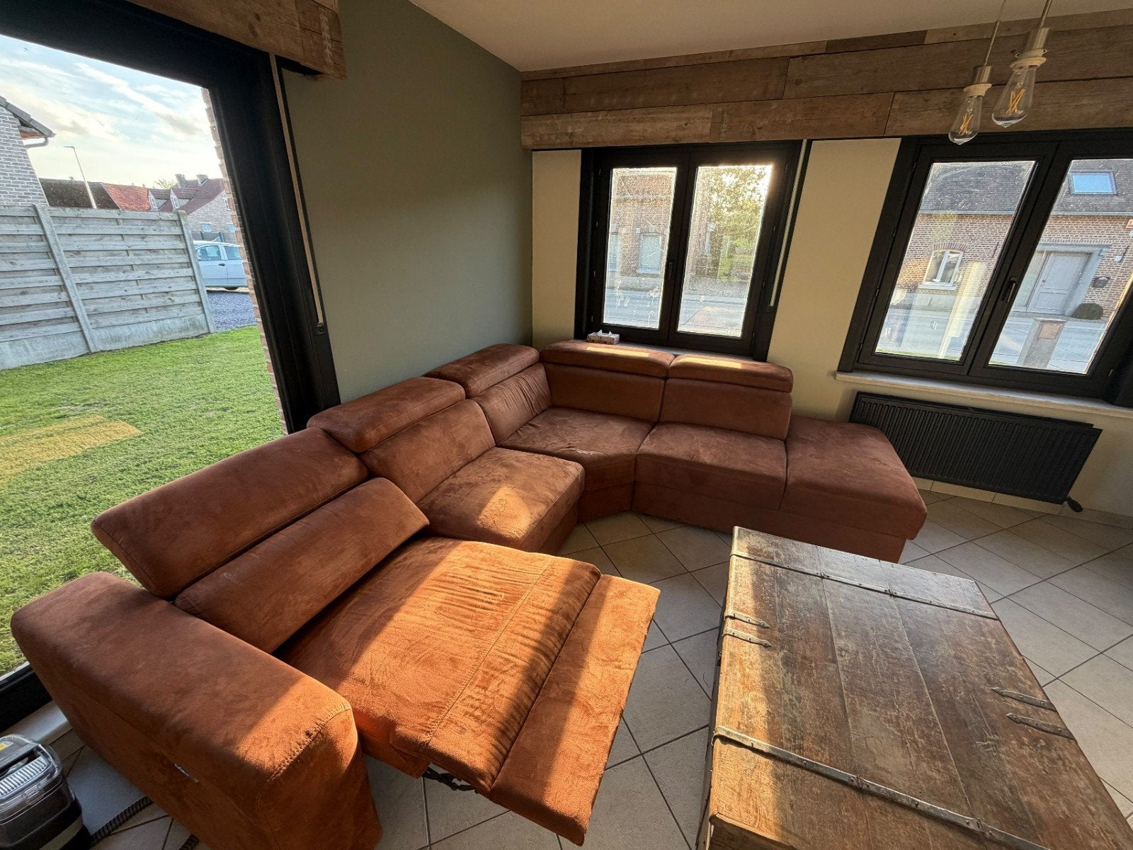 Grote electrische zetel te koop, Huis en Inrichting, Ophalen, Zo goed als nieuw, Stof