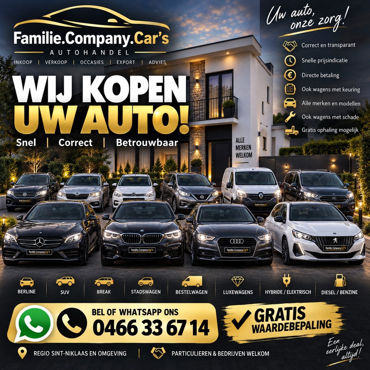 WIJ KOPEN UW AUTO – SNELLE & CORRECTE BETALING