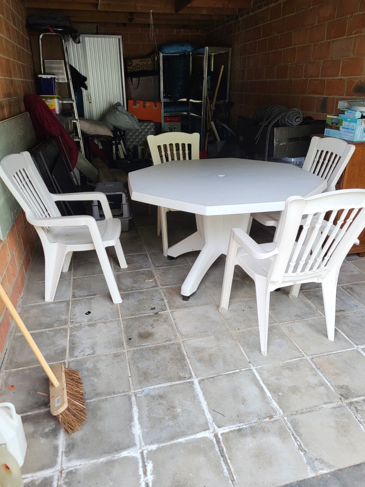 tuinset allibert met 6 stoelen en hoezen, Ophalen, Tuinset