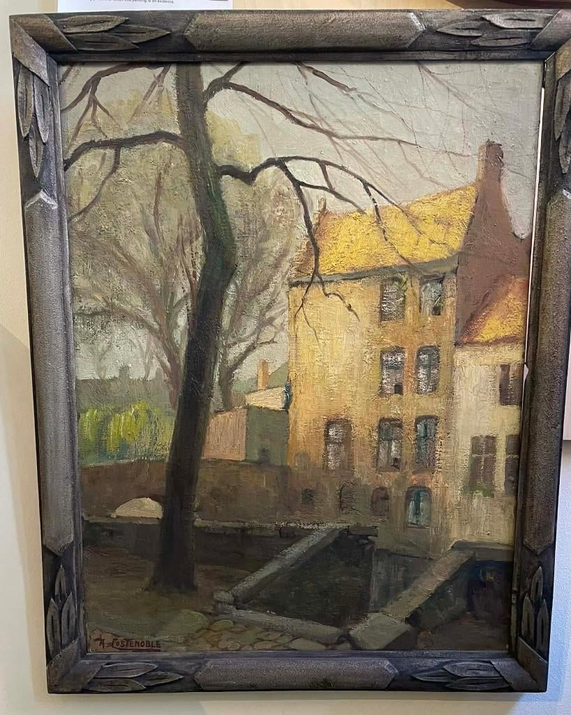 Auguste Costenoble (1894-1976) De Meebrug, Antiek en Kunst, Kunst | Schilderijen | Klassiek, Ophalen