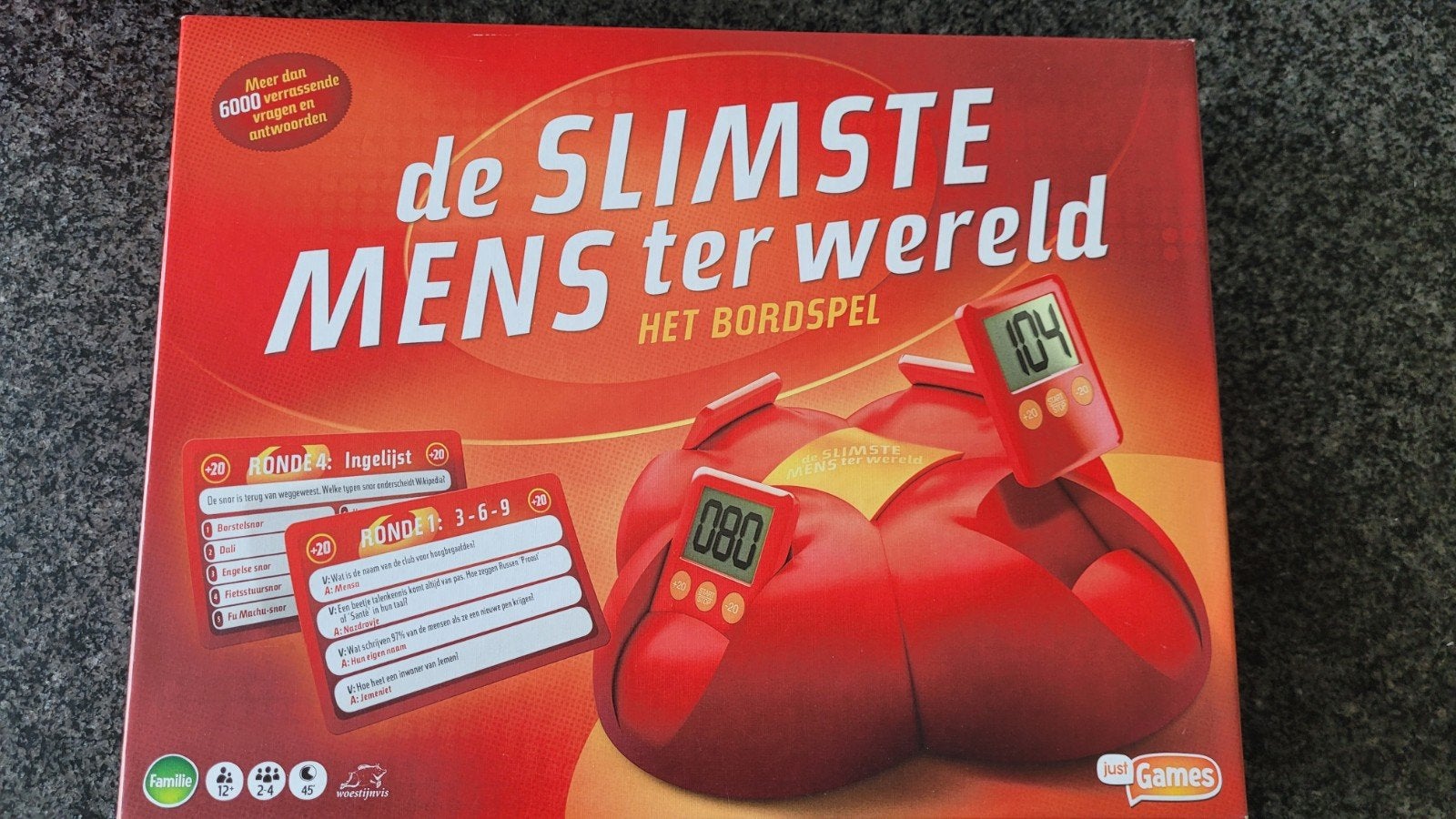 De Slimste Mens Ter Wereld - Het Bordspel, Hobby en Vrije tijd, Een of twee spelers, Ophalen of Verzenden, Gebruikt, Just games