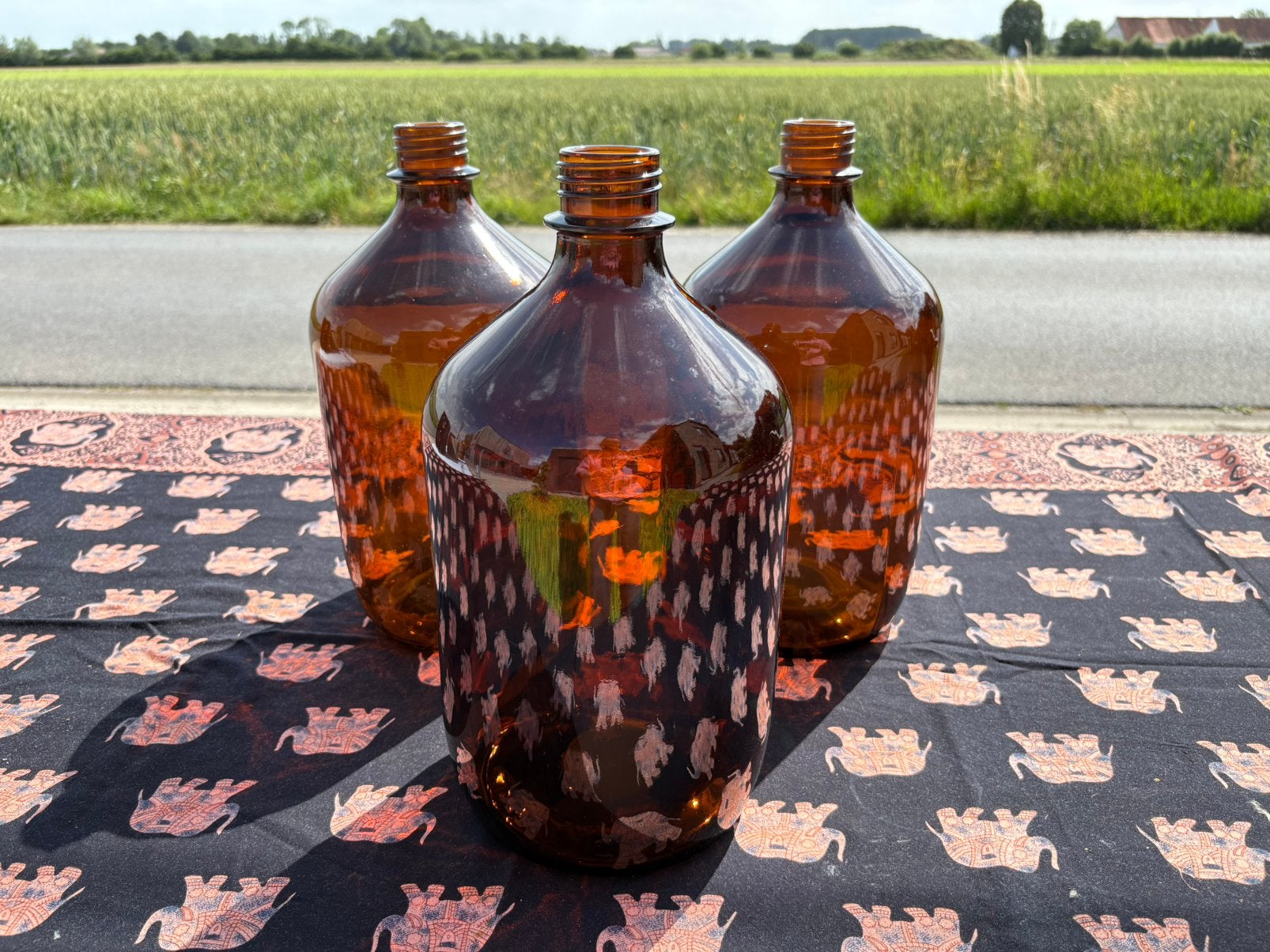Set van 3 apothekersflessen 5 liter, Ophalen, Industrieel, Decoratieobject, Zo goed als nieuw