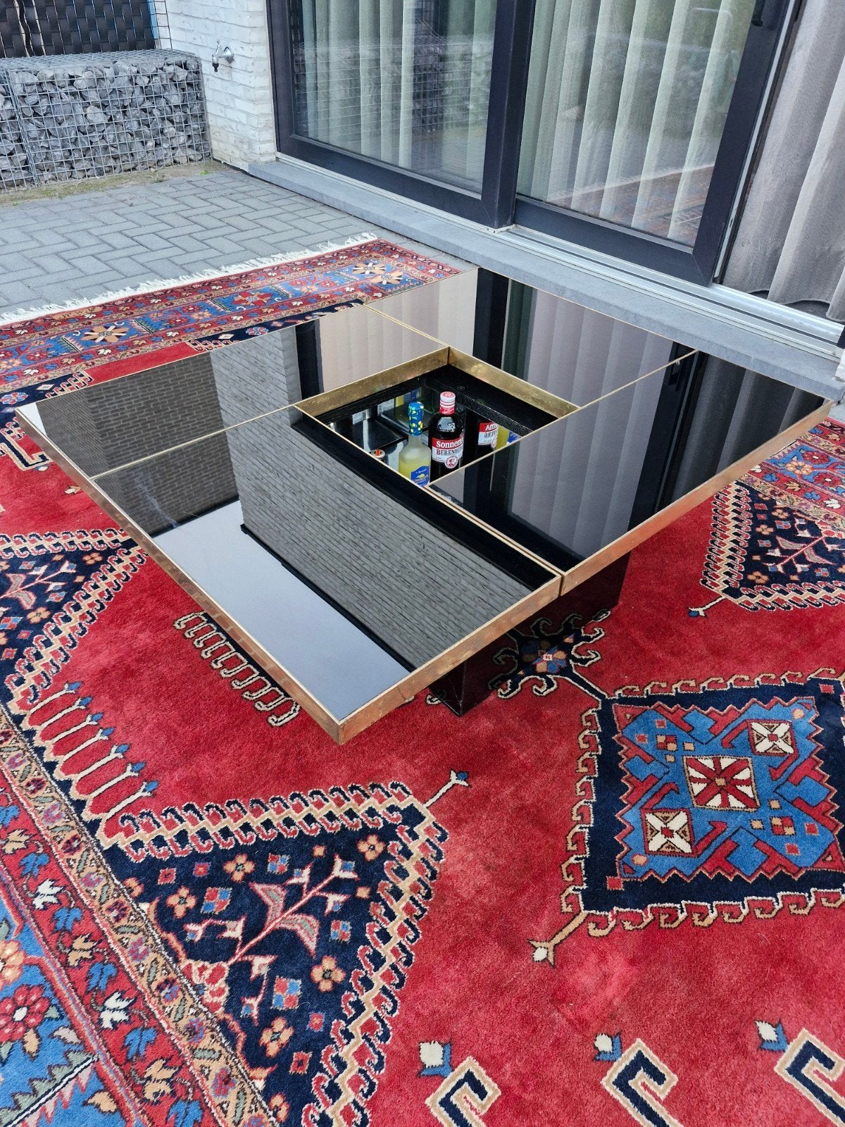 Belgo Chrom/Dewulf selection salontafel met ingebouwe bar, Huis en Inrichting, Ophalen, Zwart