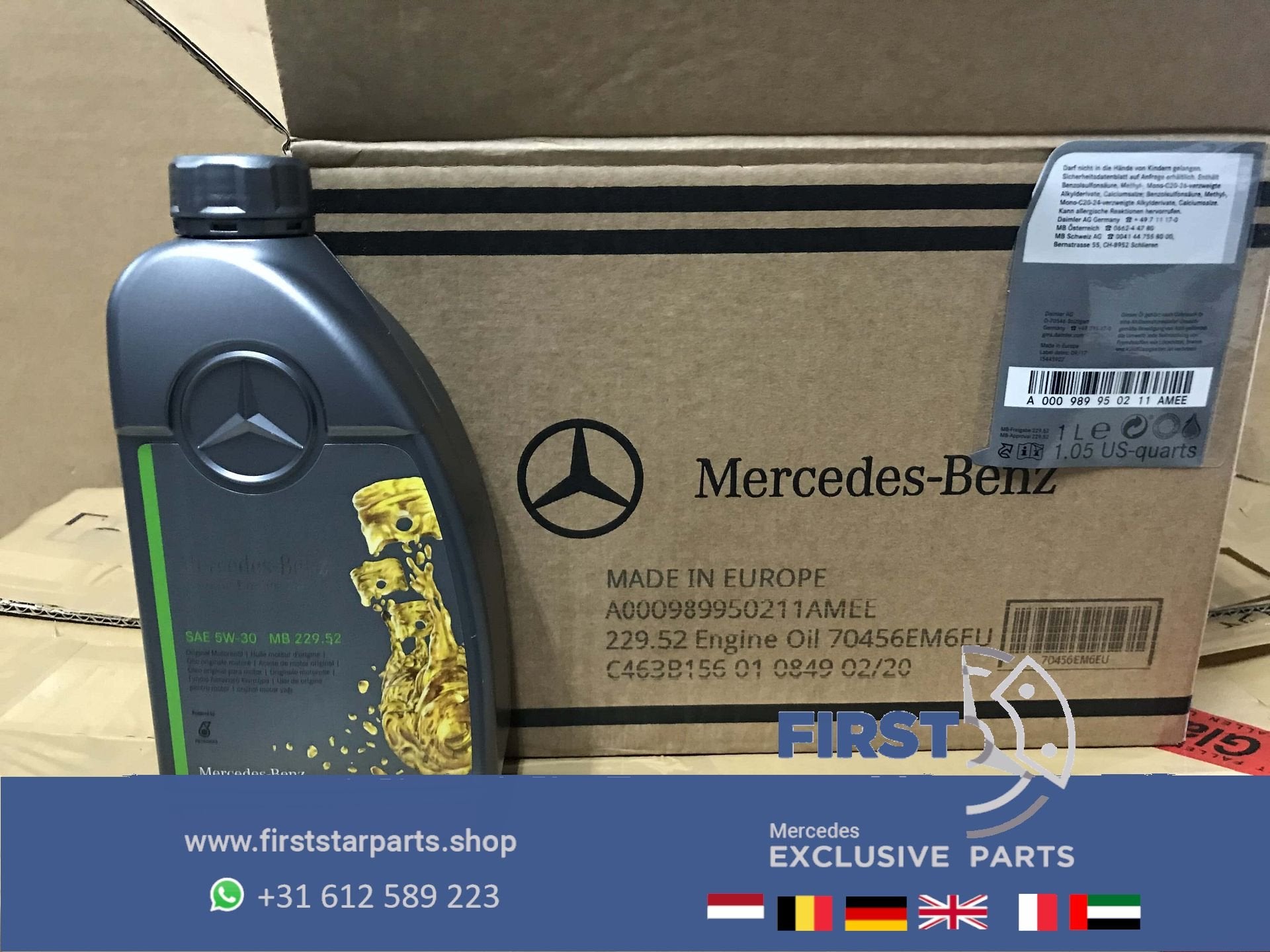 A000989950211 MERCEDES MOTOROLIE ORIGINEEL MOTOR OLIE 1L, Ophalen of Verzenden, -, -, -