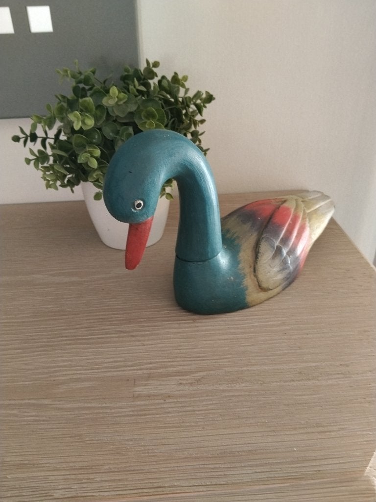 vintage houten eend, Huis en Inrichting, Ophalen of Verzenden, Zo goed als nieuw, Hout