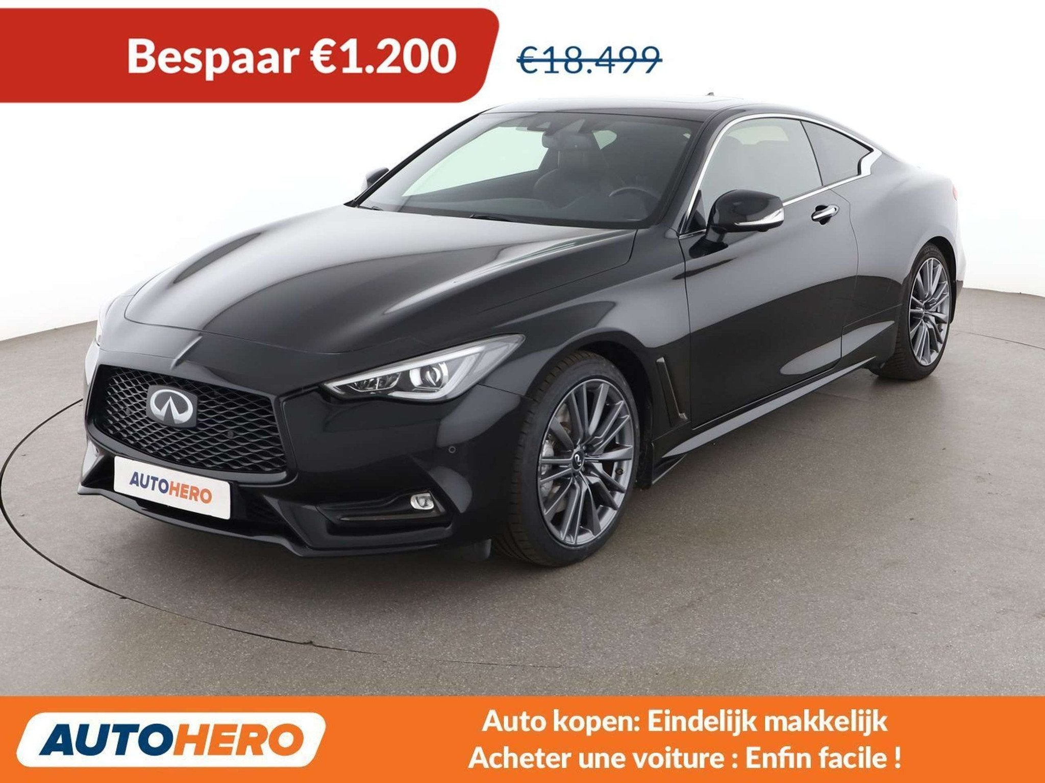 Infiniti Q60 2.0 Turbo Sport (bj 2017, automaat), Auto's, Automaat, 4 zetels, Achterwielaandrijving, Gebruikt