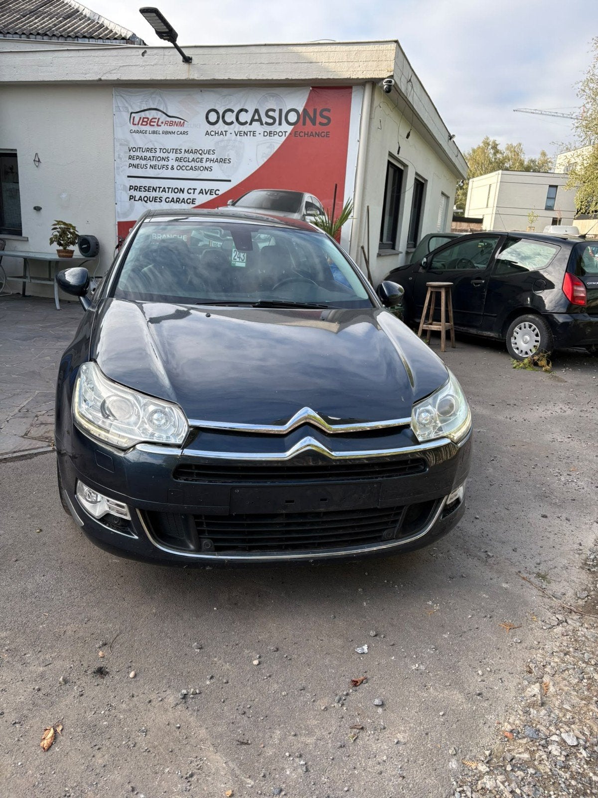 Citroën C5 automaat 2l diesel, Dealer onderhouden, 4 cilinders, Blauw, Leder en Stof