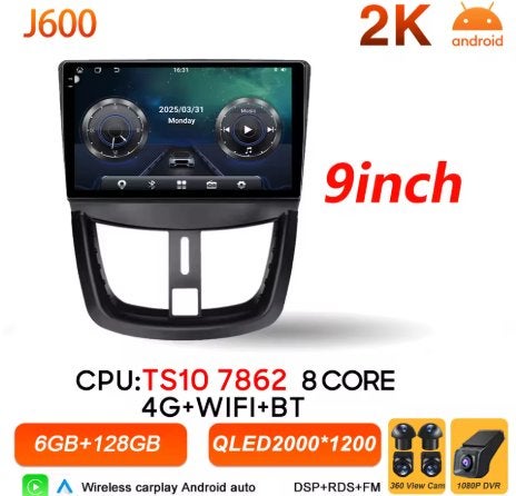 Carplay pour Peugeot 206+,207, 207CC 2006 - 2015 avec caméra, Enlèvement ou Envoi, Neuf, Peugeot