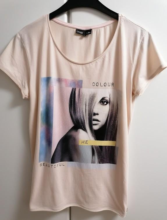 Beige T-shirt met vooraan print van Groggy JBC, L, Ophalen of Verzenden, Nieuw, Beige