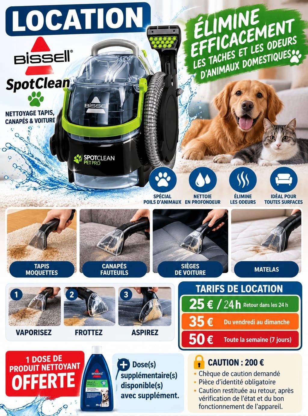 Verhuur van tapijten, Doe-het-zelf en Bouw, Ophalen, Zo goed als nieuw, Waterstofzuiger
