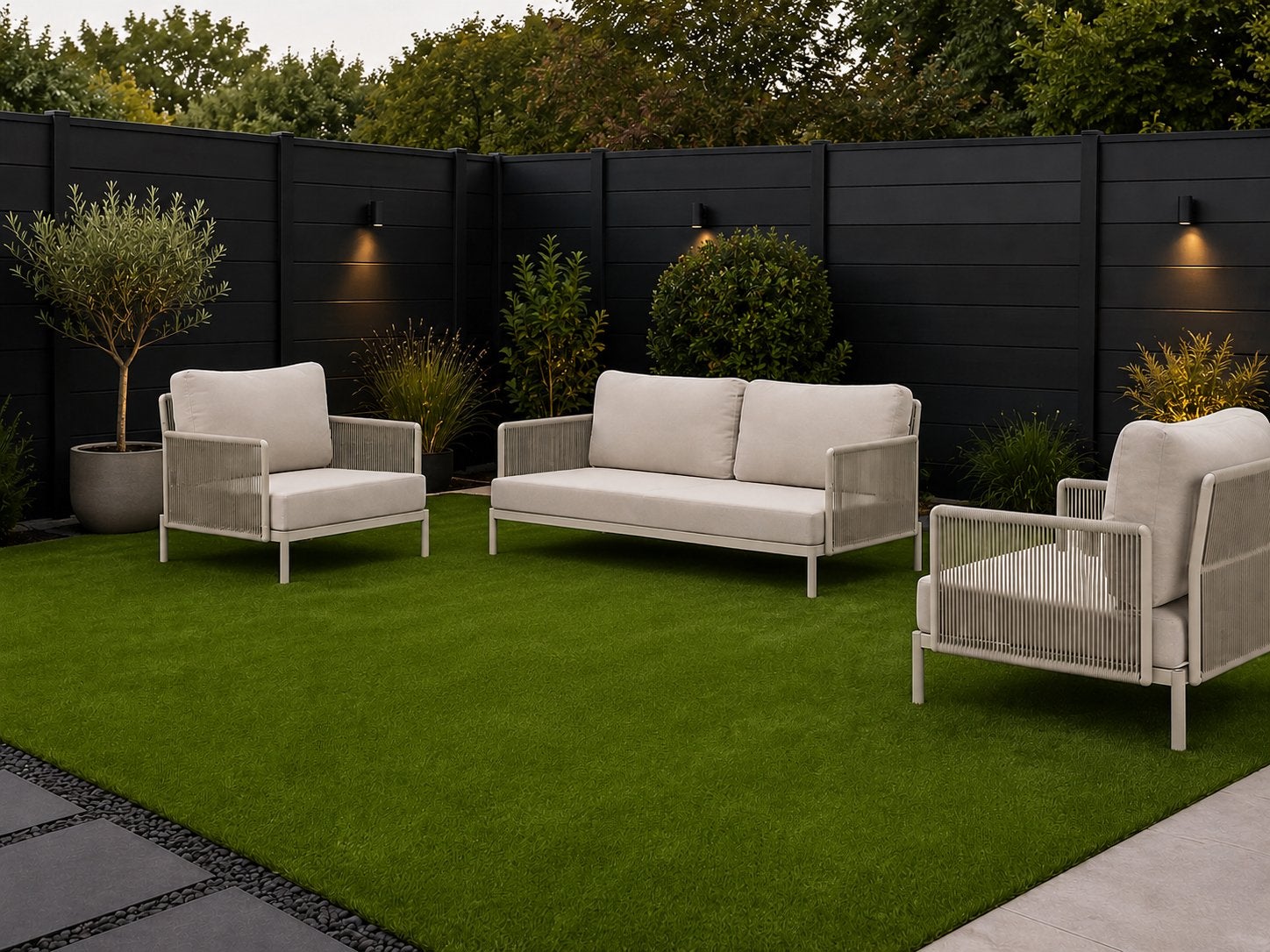 Beige loungeset exterioo, Tuin en Terras, Gras en Kunstgras, Ophalen, Zo goed als nieuw