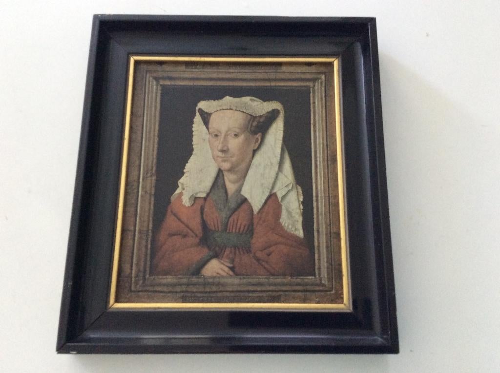 antiek kader potret van Margareta Van Eyck (vrouw van Jan, Ophalen of Verzenden