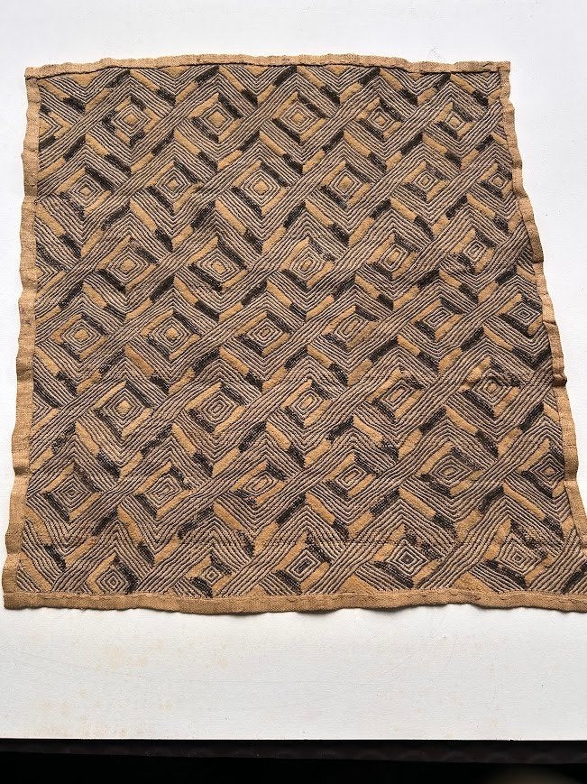 Authentieke Kuba-doek # 5 uit DR Congo, Textiel, Afrika, Handgemaakt, Ophalen