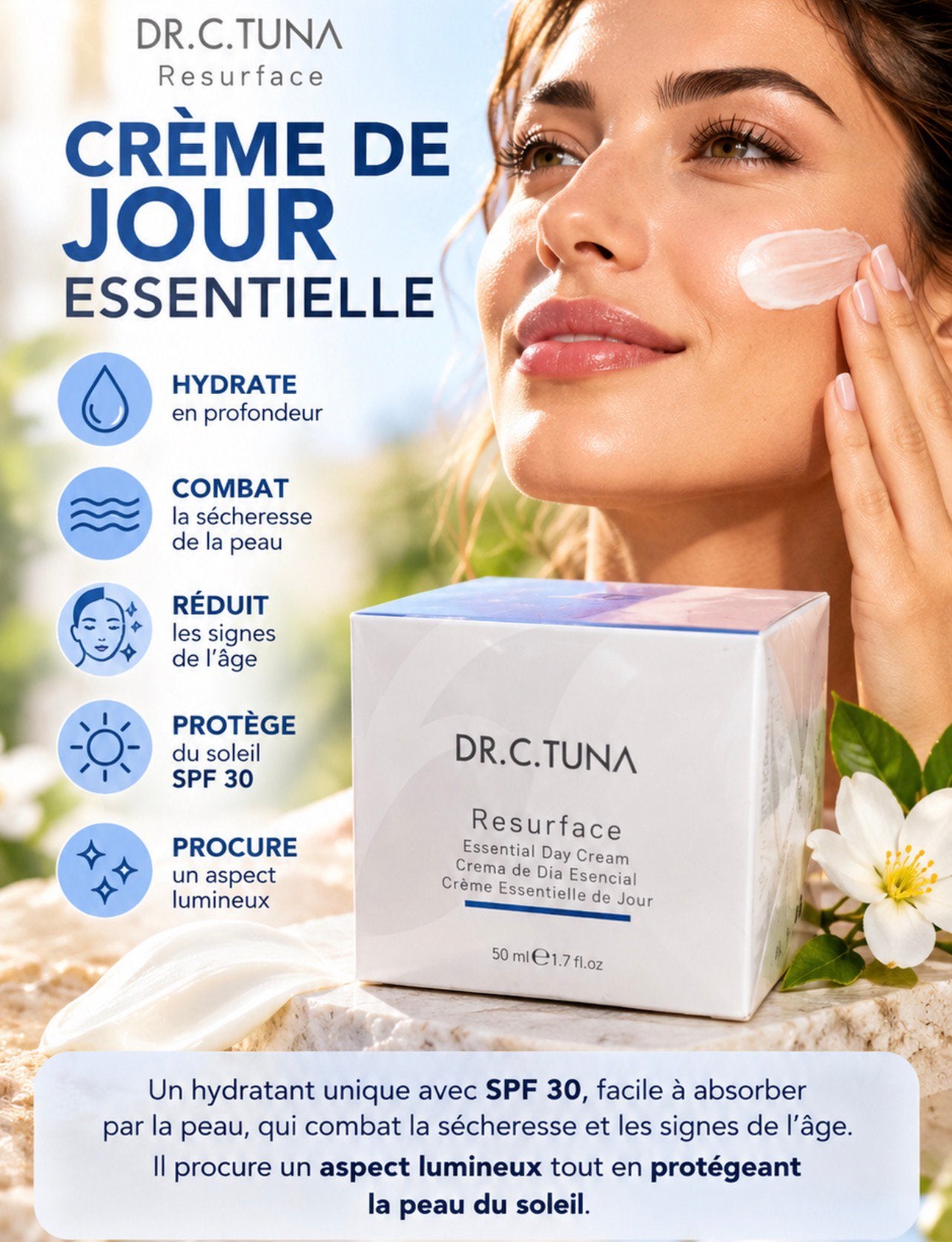 Resueface creme de jour SPF30, Bijoux, Sacs & Beauté, Enlèvement ou Envoi, Comme neuf