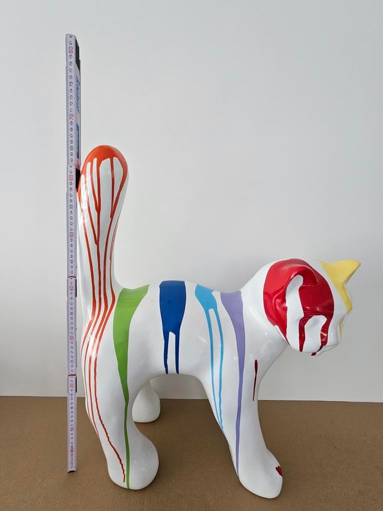 Polyester multicolor beeld van poes, Enlèvement