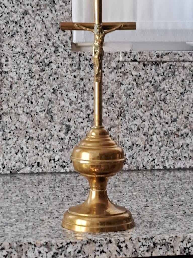 Koperen kruisbeeld, Antiek en Kunst, Ophalen, Koper