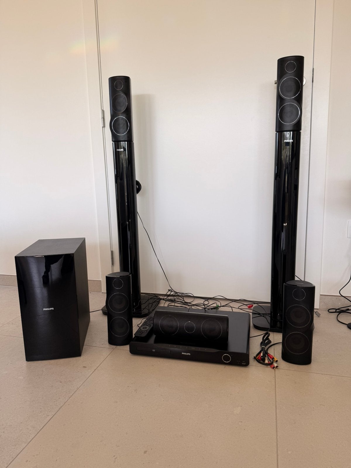 Philips 5.1 home cinema set HTS5550/12, Philips, Barre de son, Comme neuf, Enlèvement