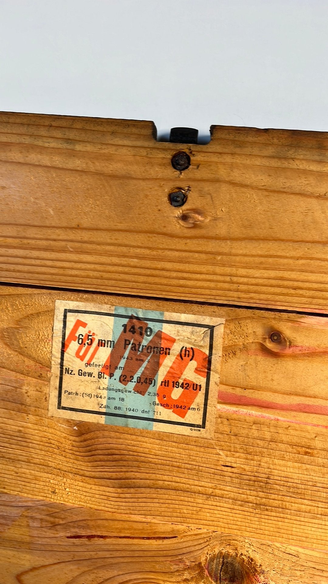 Boite à mun 1943 vide, Enlèvement ou Envoi
