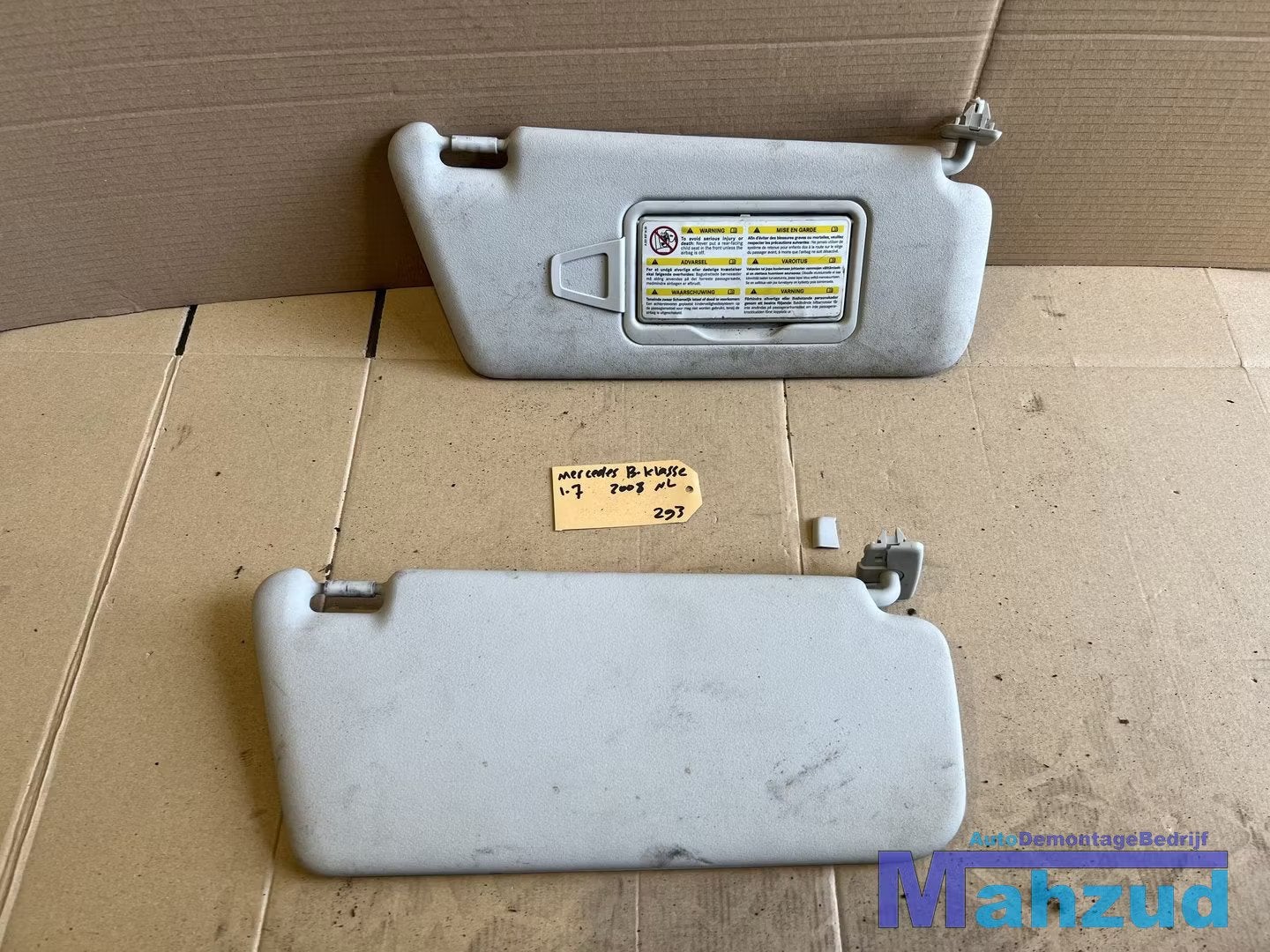MERCEDES B-klasse W245 Links Rechts zonneklep 2005-2011, Gebruikt, Mercedes-Benz AG, Mercedes-Benz, Mercedesstrasse 120
70372  Stuttgart, DE
