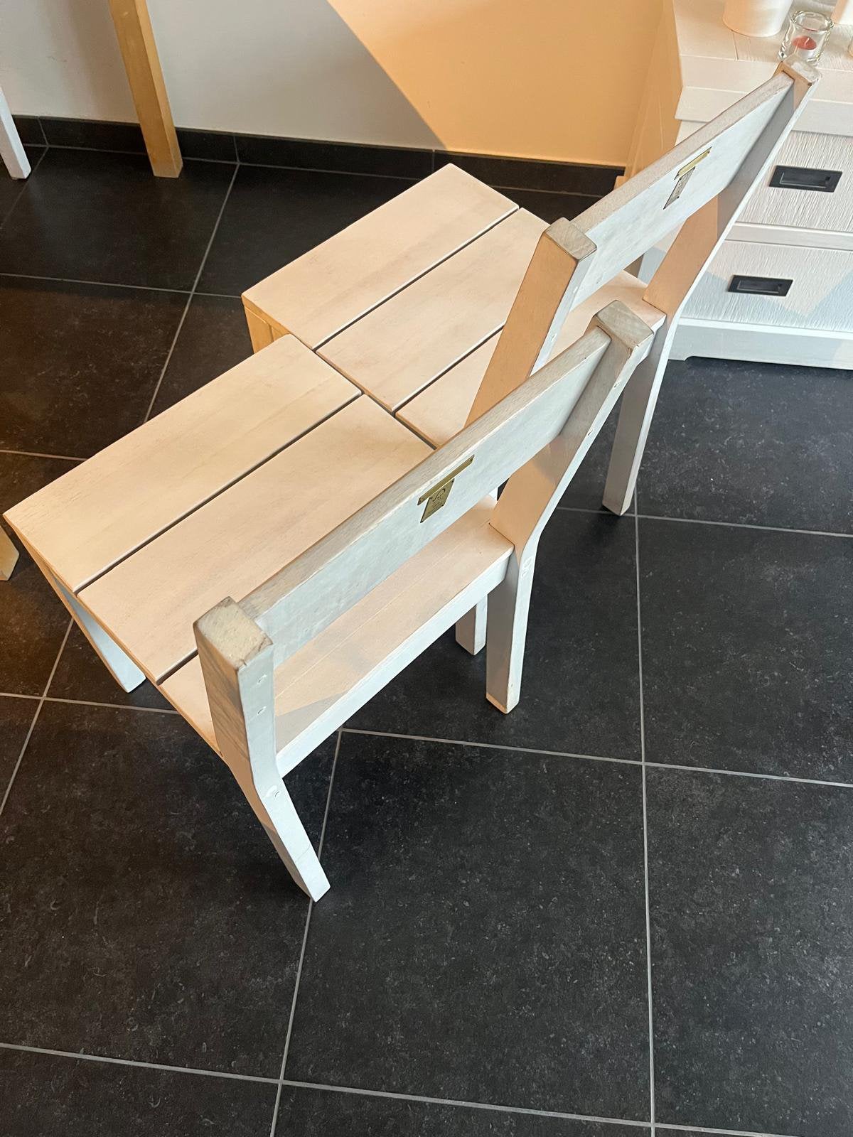 6 houten stoelen hardhout, Ophalen, Zo goed als nieuw