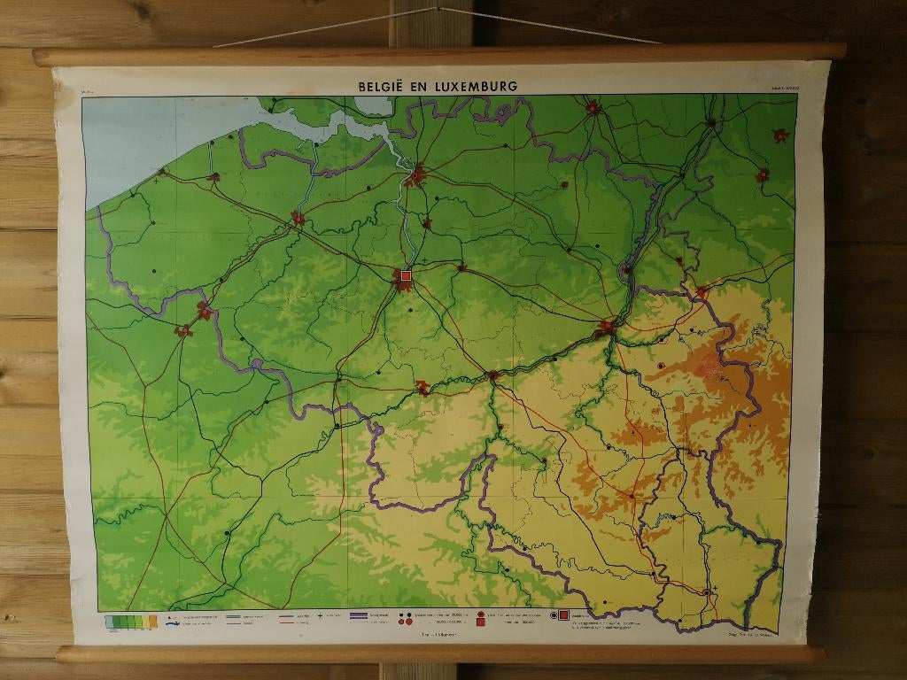 carte scolaire belge et luxembourgeoise rétro, Enlèvement ou Envoi, Géographie