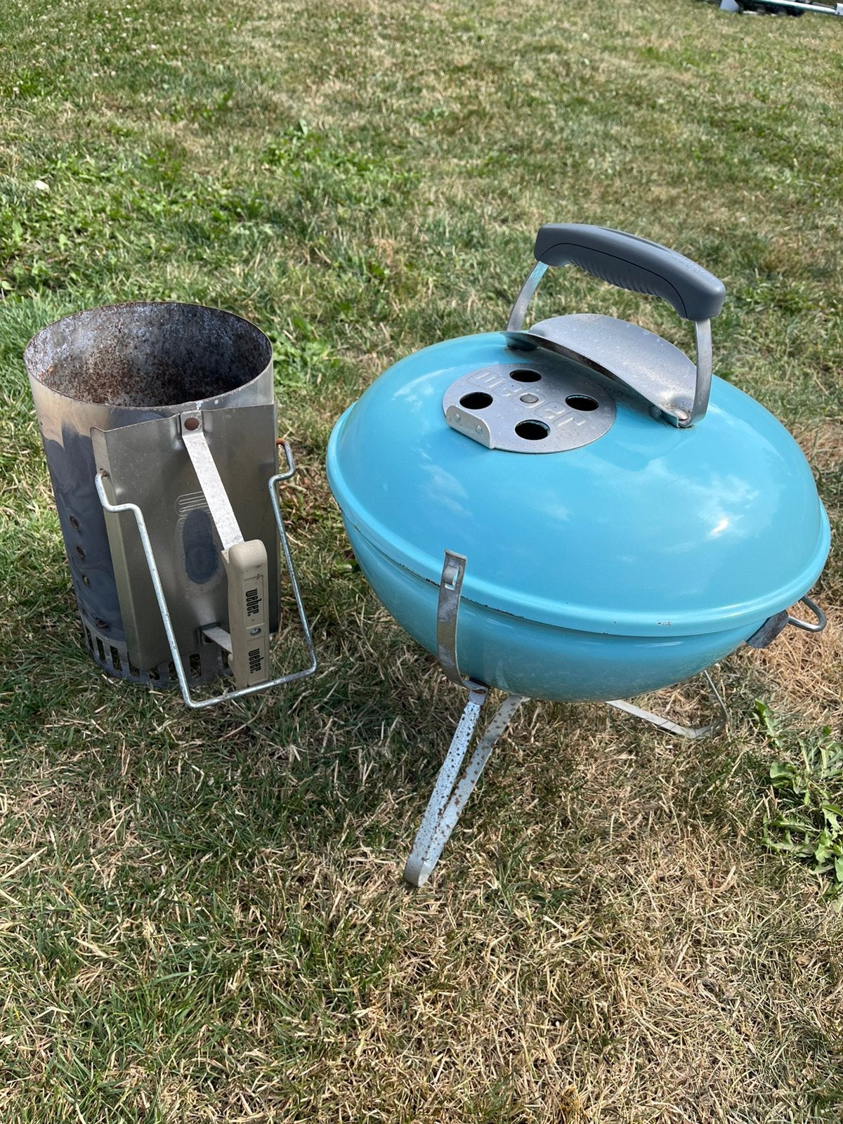 Weber kleine bbq en ontstekingsschoorsteen, Ophalen, Gebruikt