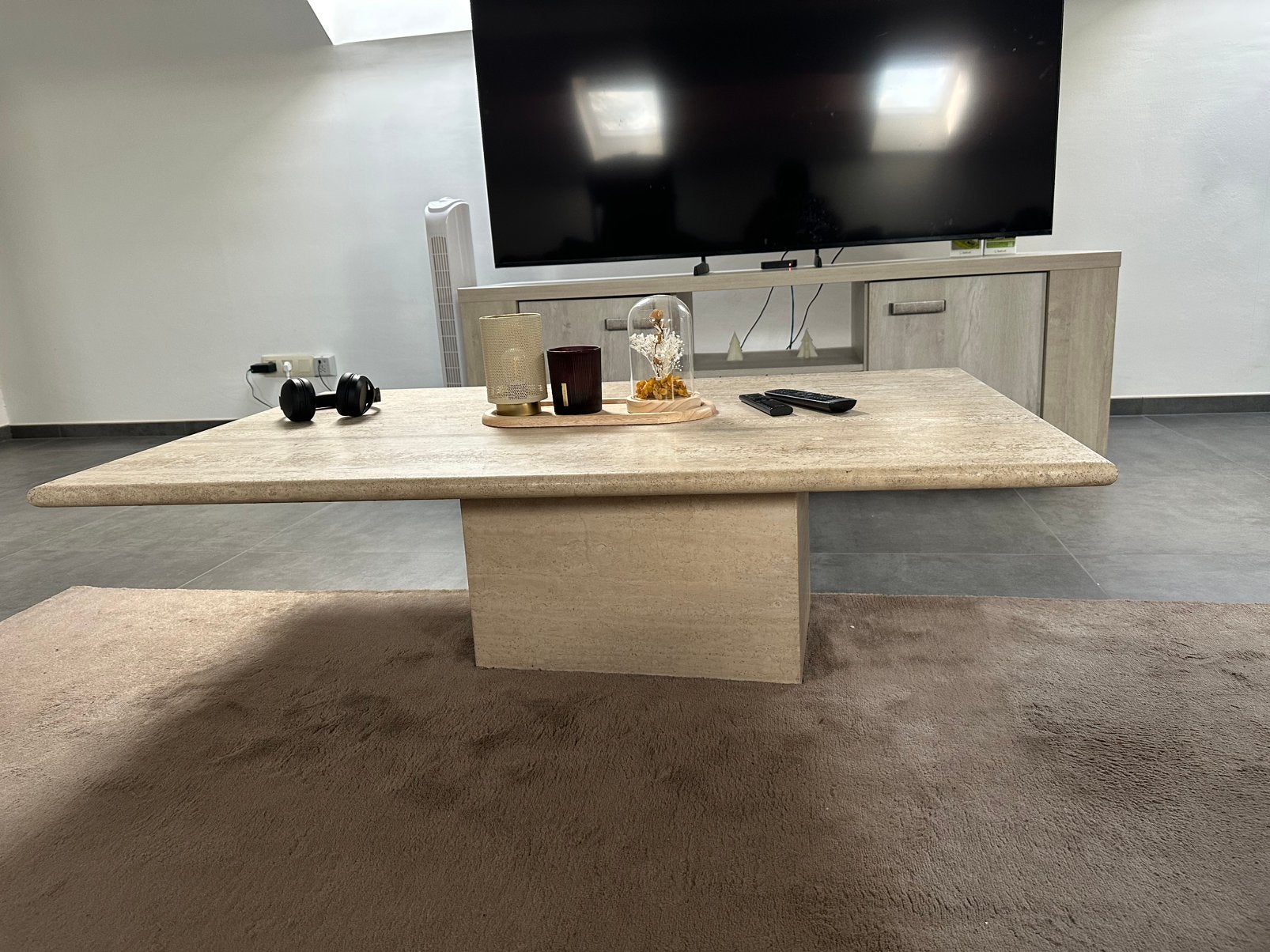Table basse en travertin authentique, Enlèvement