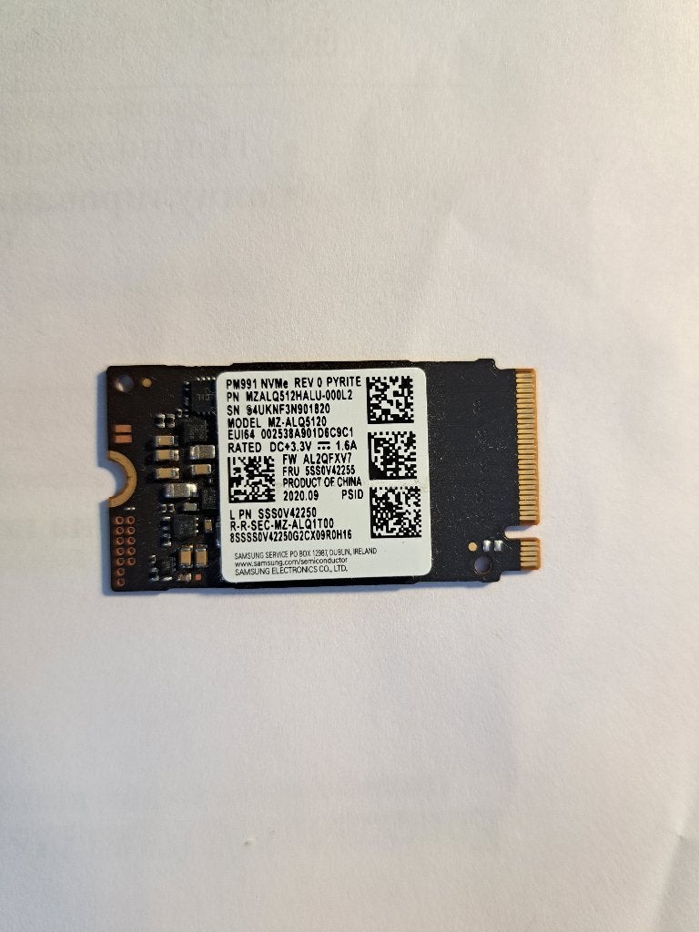 SSD Samsung PM991 MZ-ALQ5120 512GB NVMe M.2 2242, Informatique & Logiciels, Enlèvement ou Envoi, SSD, Interne, Utilisé