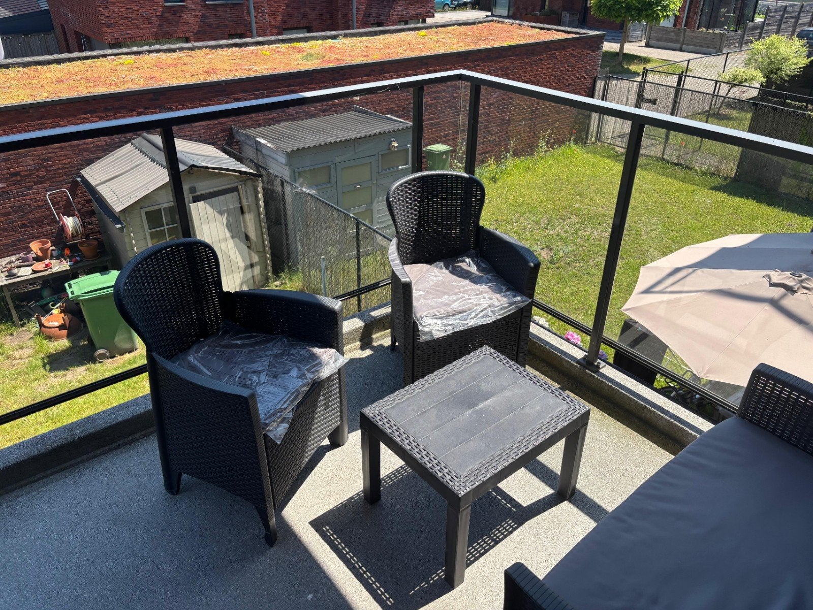 HOOGWAARDIGE TUINSET / BALCONSET (4 ZITPLAATSEN) MET TAFEL, Ophalen, Rotan, 4 zitplaatsen, Tuinset