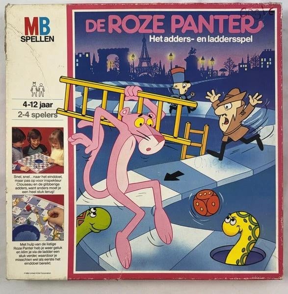 MB De Roze Panter Het adders- en laddersspel Vintage 1984, Hobby en Vrije tijd, Gezelschapsspellen | Bordspellen, Een of twee spelers