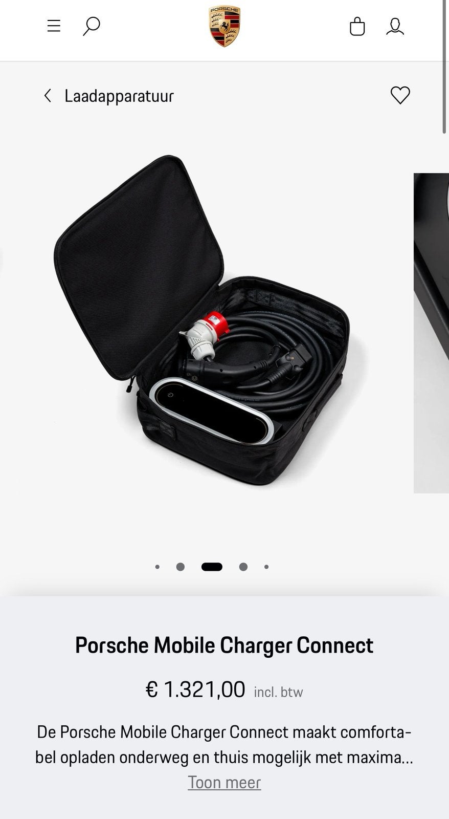 Originele oplader Porsche kompleet perfect staat!!!, Ophalen, Porsche