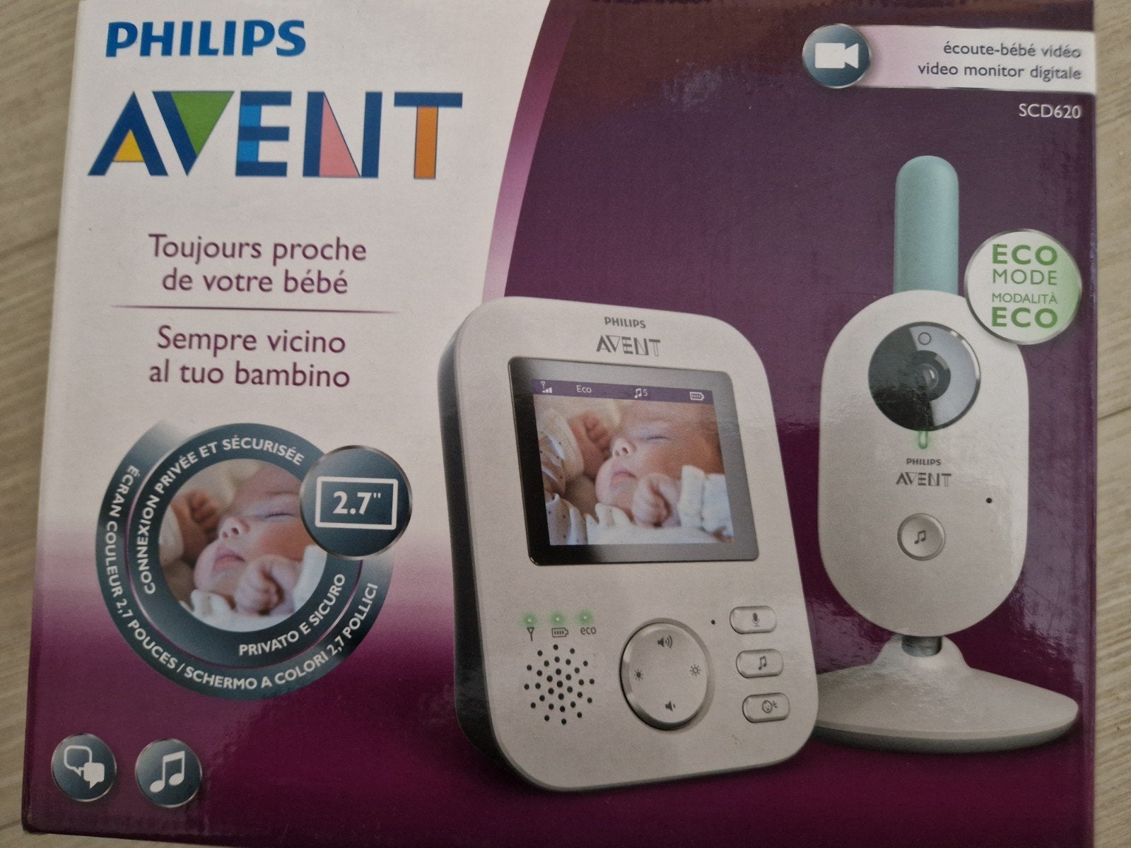 babyphone vidéo Philips Avent scd 620, Enfants & Bébés, Enlèvement, Neuf, 250 mètres ou plus, Caméra