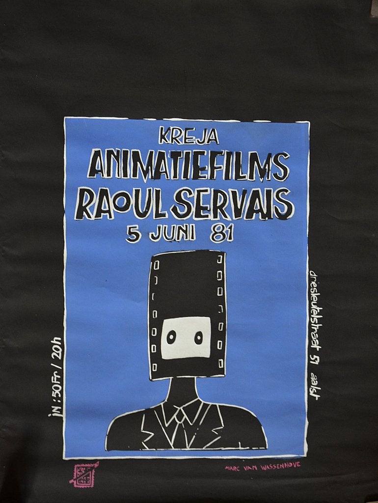 Zeefdruk Kreja Animatiefilms Raoul Servais 1981 - Aalst, Antiquités & Art, Art | Lithographies & Sérigraphies, Encadré, Enlèvement