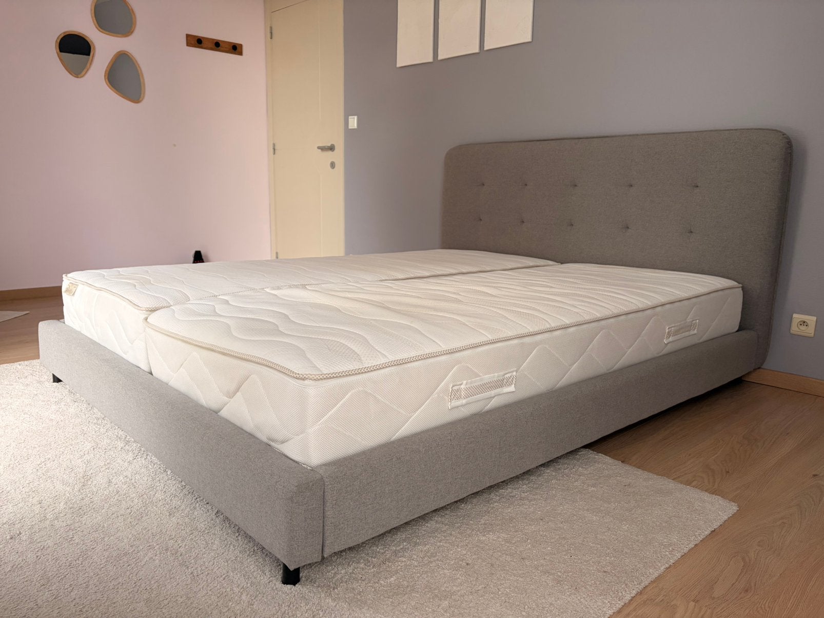 Bed 160 x 200 + matrassen, Ophalen, Tweepersoons, Zo goed als nieuw, 200 cm