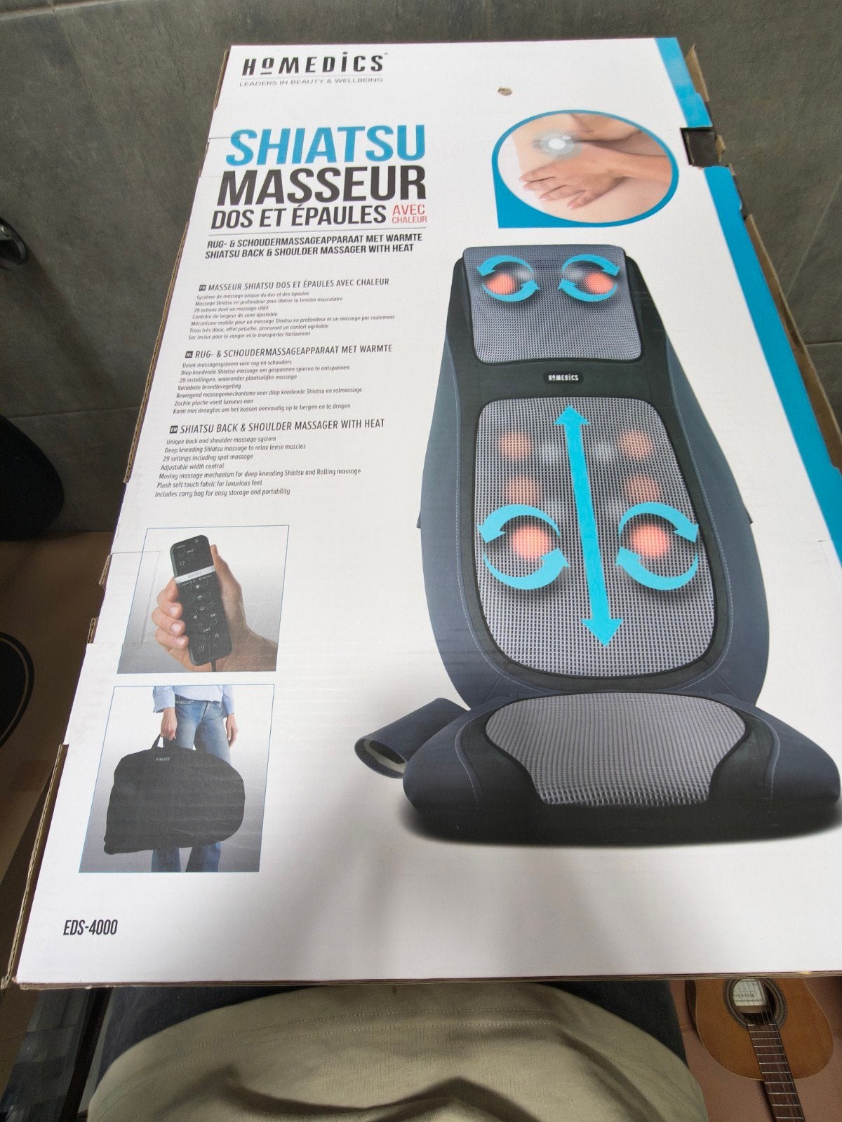 HoMedics HM EDS-4000 Shiatsu Massagetoestel, Sports & Fitness, Produits de massage, Enlèvement, Comme neuf, Chaise de massage ou Coussin