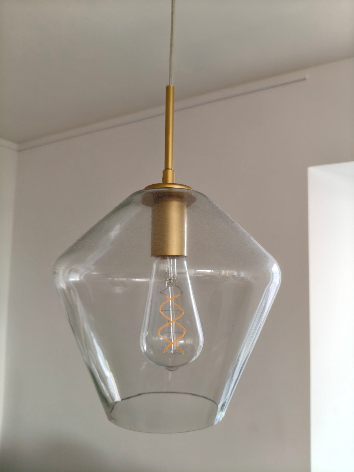 Lampe suspendue moderne, Maison & Meubles, Enlèvement, Comme neuf, Verre